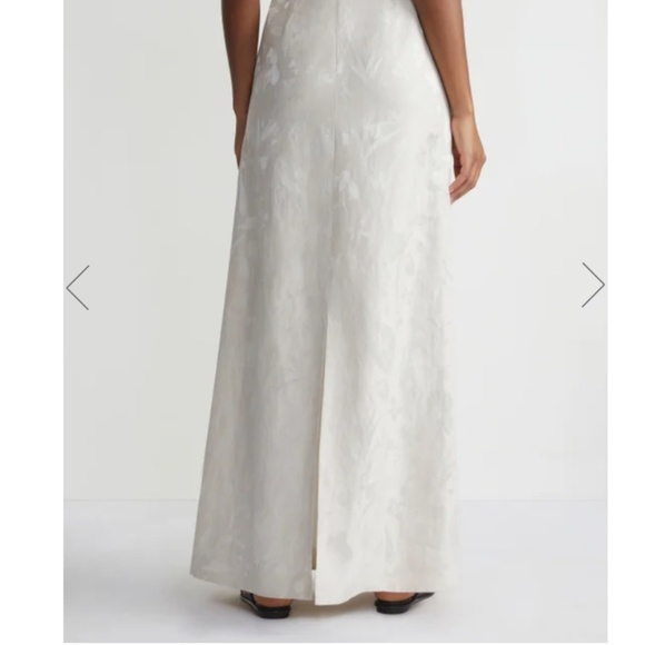 Lafayette 148 New York Linen and Viscose Jacquard Skirt Size 8 Color Pebble - Picture 3 of 10